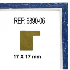 Blue wood moulding  17 x 17 mm