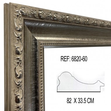 Silver wall mirror with molding model...