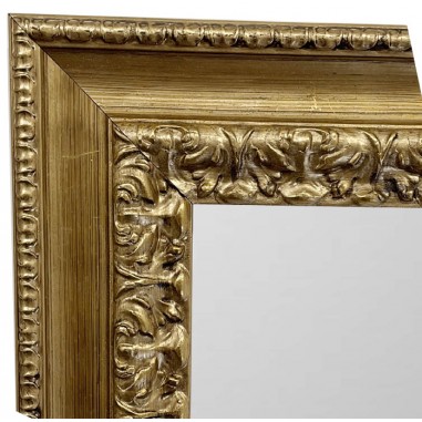 Espejo de pared Oro moldura de madera...