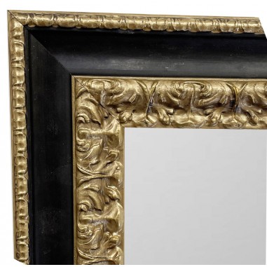 Wall mirror Gold and Black wood trim...