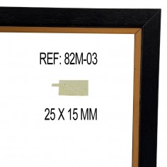 Moldura  Negro 25x15 mm