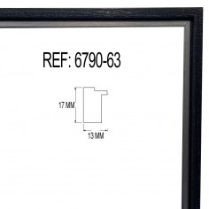 Moldura Negro y Plata de 13...