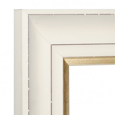 Wall mirror White and Gold with wood...