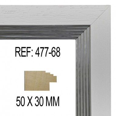 White and Silver moulding 50x30 mm