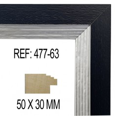 Moldura Negro y Plata de...