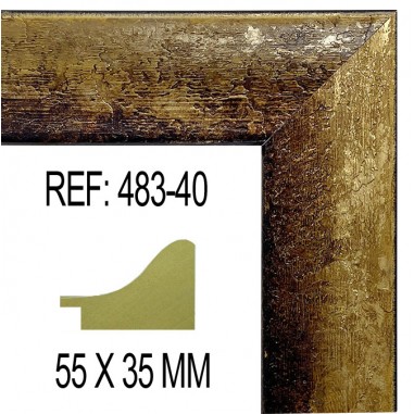 Moldura Oro y Negra de 55x35 mm