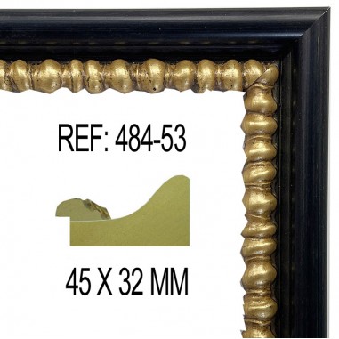 Moldura Negro y Oro de 45x32 mm
