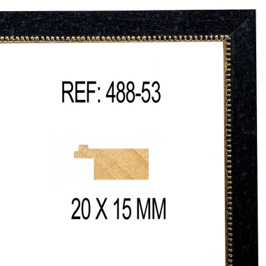 Black and Gold moulding 20x15 mm