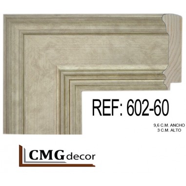 Silver wood moulding 95 x 30 mm