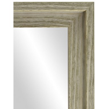 Wall mirror Grey with wood trim model...