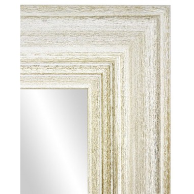 Wall mirror White with wood trim...