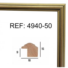 Gold wood moulding 20 x 15 mm