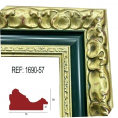 Moldura  Oro y Verde 75 x...