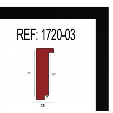 Moldura Negra 25 x 75 mm