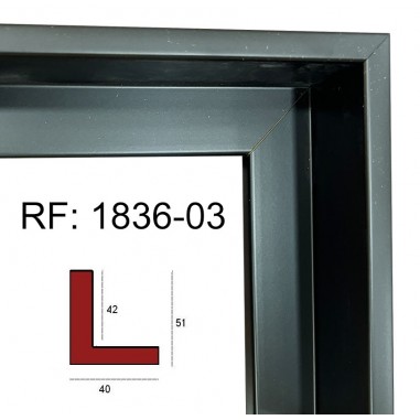 Black moulding 40 x 51 mm