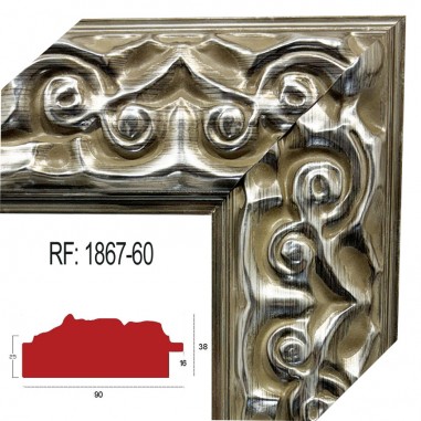 Moldura Plata 90 x 38 mm