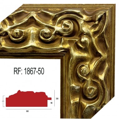 Gold moulding 90 x 38 mm