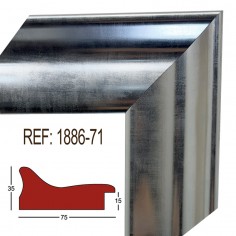 Silver moulding 75 x 35 mm