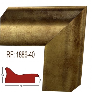 Gold  moulding 75 x 35 mm