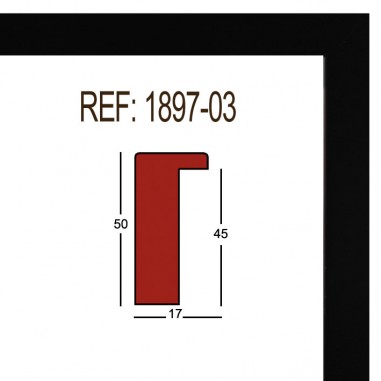 Moldura Negro 17 x 50 mm