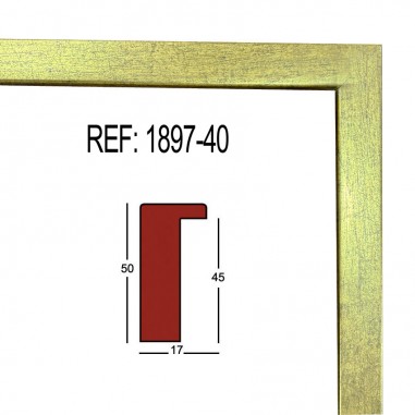 Gold moulding 17 x 50 mm