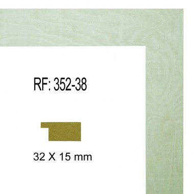 White wood moulding 32x15 mm