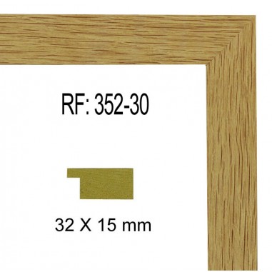 Oak wood moulding 32x15 mm