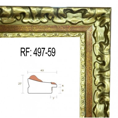 Moldura Oro y Roja de 43x30 mm