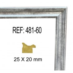 Silver moulding 25x20 mm