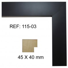 Moldura Taco Negra 40 x 40 mm