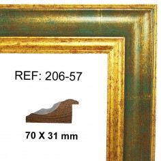 Moldura Oro y Verde 70x30 mm