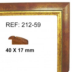 Gold and red moulding  40x17 mm