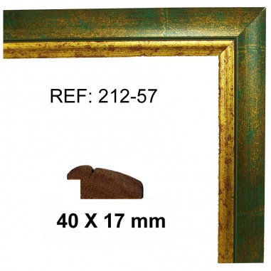 Gold and green moulding  40x17 mm