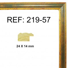 Moldura Oro y Verde 25x13 mm