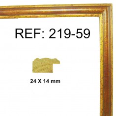 Moldura Oro y Rojo 25x13 mm