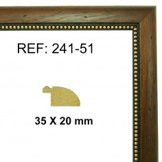 Walnut and gold moulding 25x13 mm