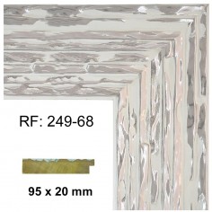 Silver and white moulding 95 x 20 mm