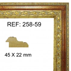 Moldura Oro y Rojo 45 x 25 mm