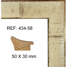 Moldura oro y blanca moderna 50x30 mm